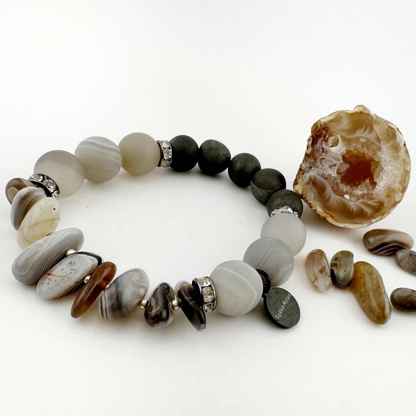 Agate bracelet “Morning mist”