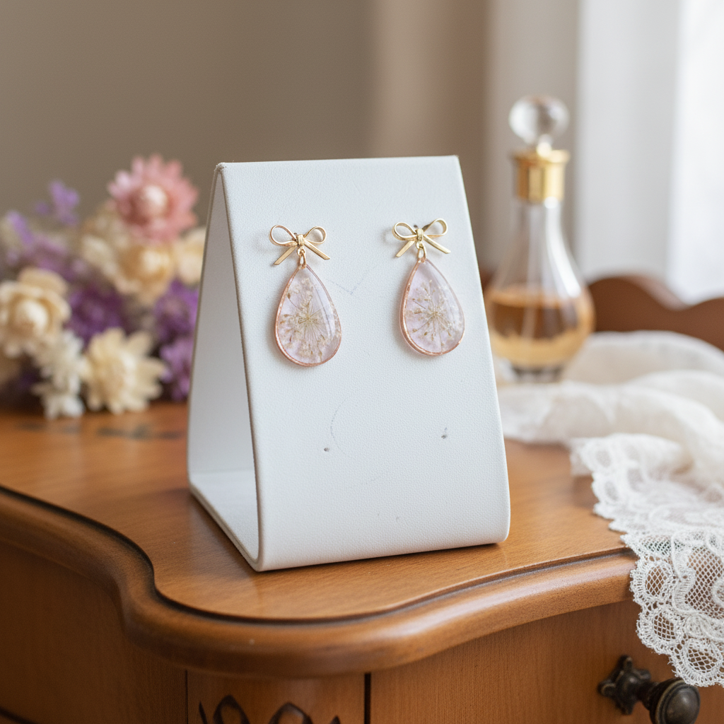 Pilienveida auskari "Mazie ābeļziedi"