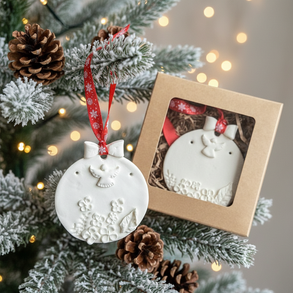 Ziemassvētku auskari dāvanai kopā ar eglīšu rotājumu | Puansentija