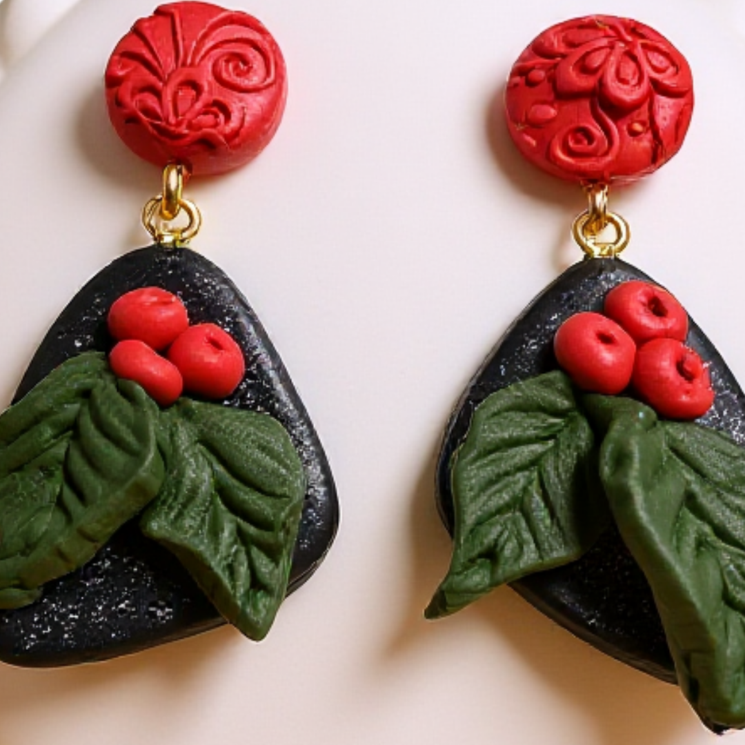 Auskaru glezna "Ziedi naktī”