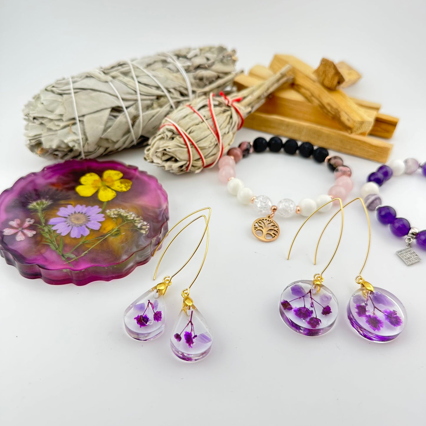 Purpura auskari ovāli