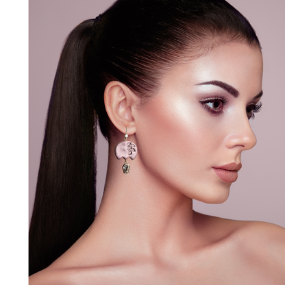 Auskaru glezna "Rozā perlamutrs”