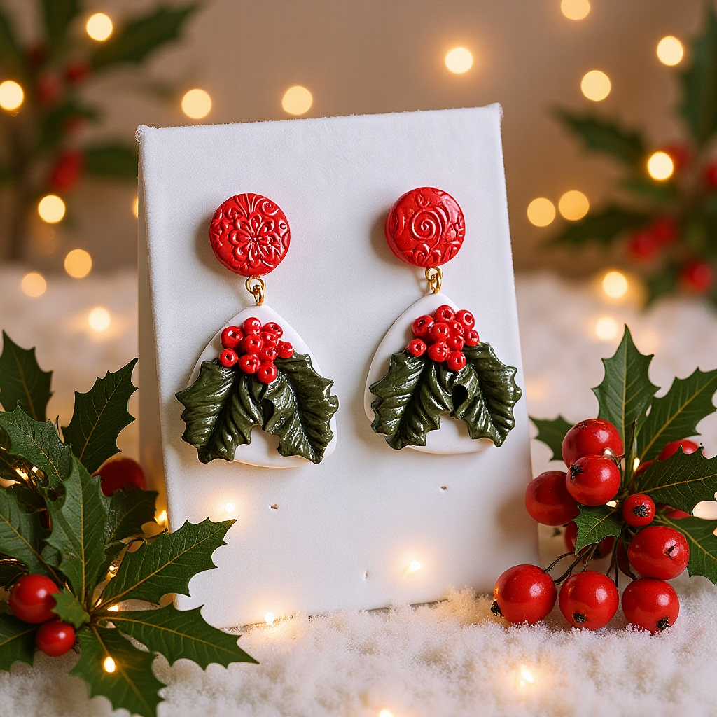 Ziemassvētku auskari dāvanai kopā ar eglīšu rotājumu | Āmuļi