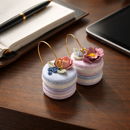 Auskaru glezna | Mazie Makarūni ar ziediem