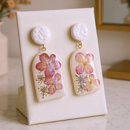 Auskaru glezna "Hortenzijas”