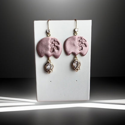 Auskaru glezna "Rozā perlamutrs”