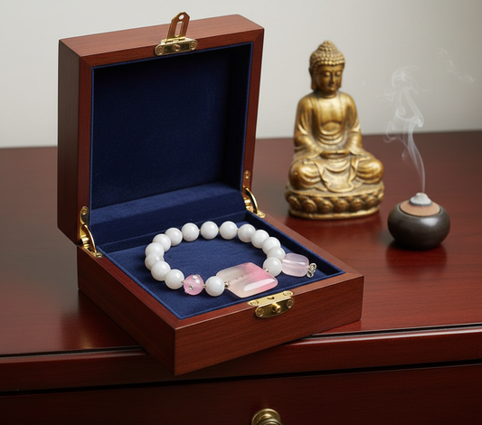 Aproce "Rozā sapnis" | Ahāts ar rozā kvarca piekariņu