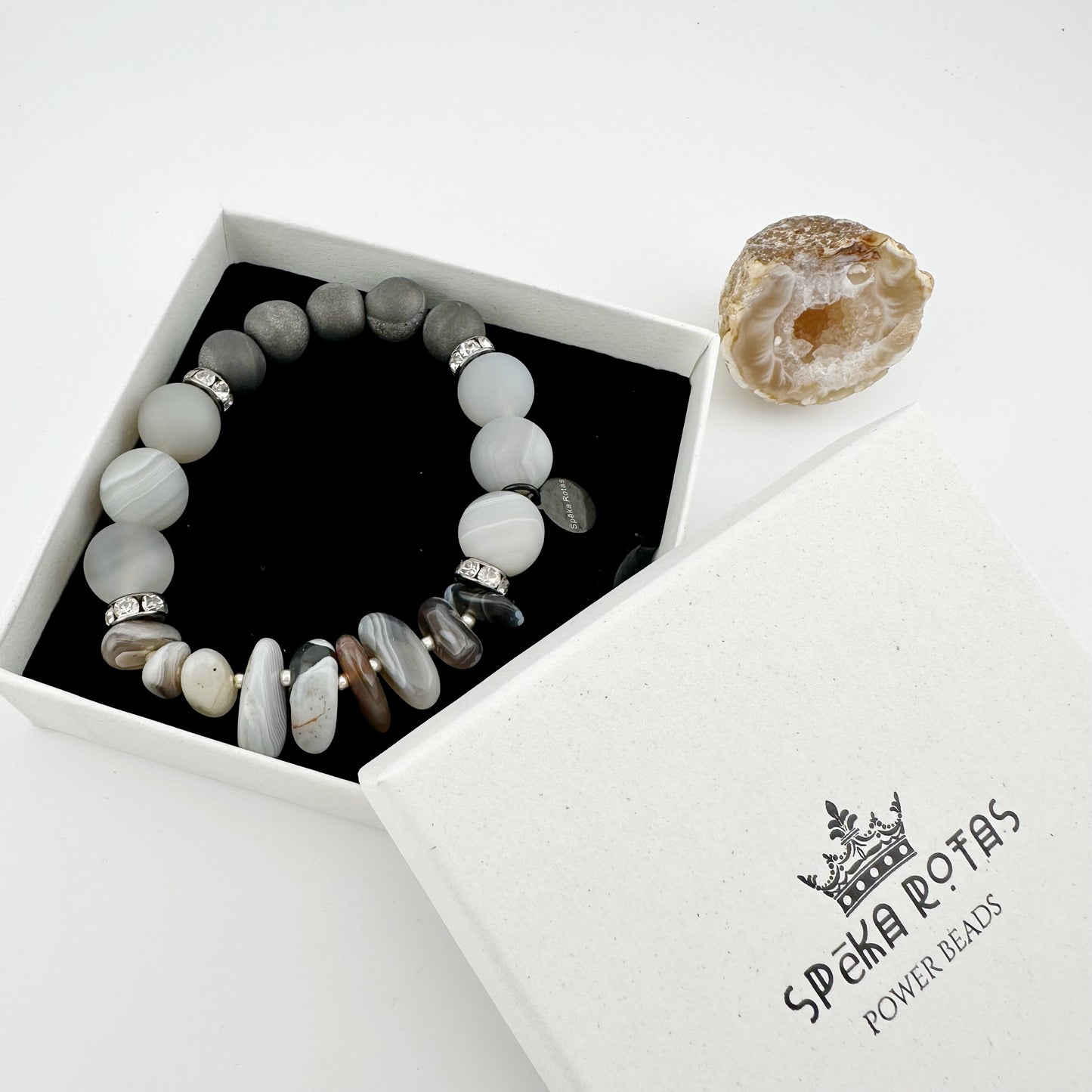 Agate bracelet “Morning mist”