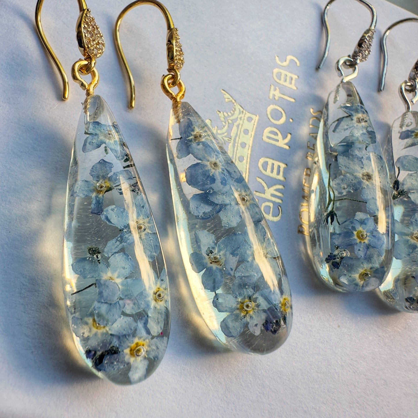 Garenie auskari “Neaizmirstulītes”