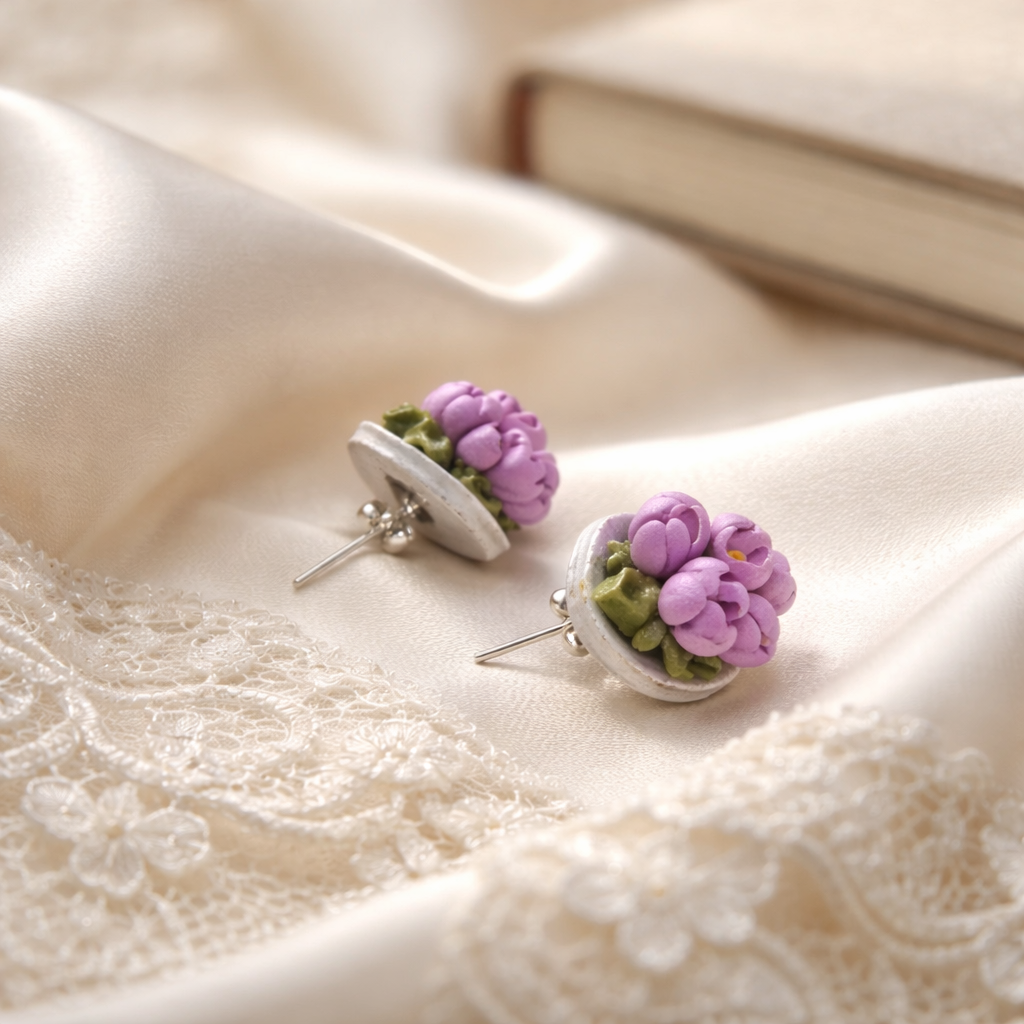 Auskaru glezna “Ceriņi”