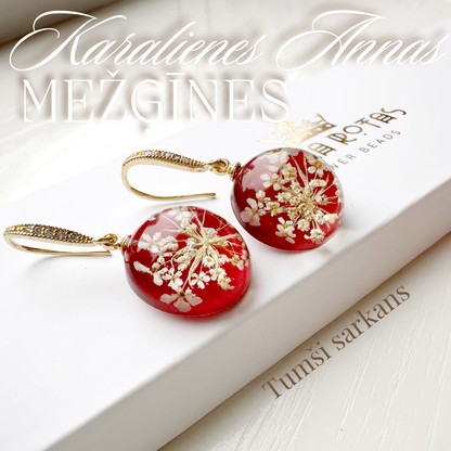 Sarkanie auskari “Karalienes Annas mežģīnes”