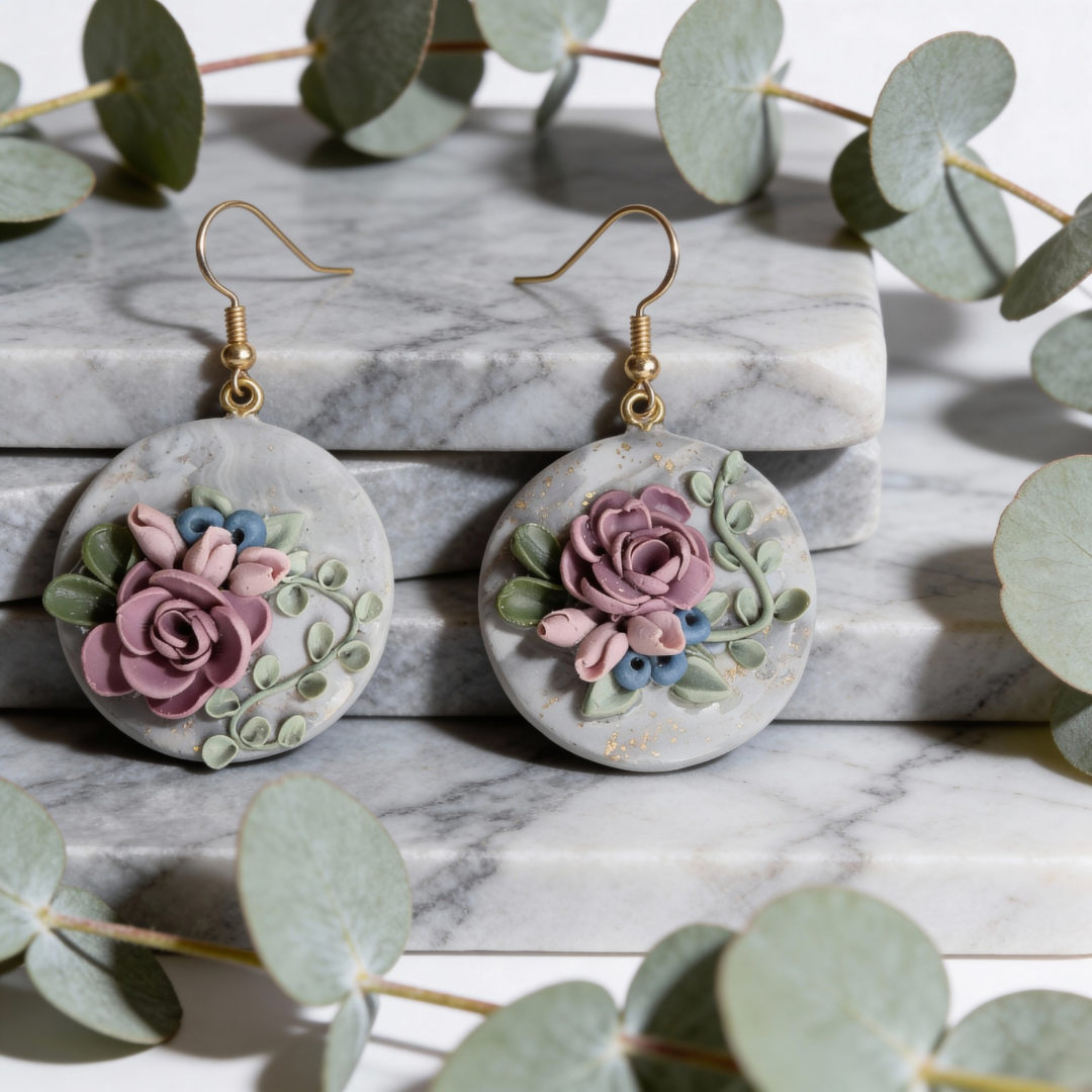 Auskaru glezna Marmora rožu dārzs