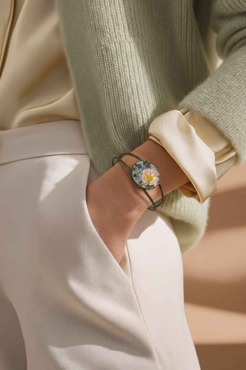 Ābeļziedu miniatūras | gredzens un aproce