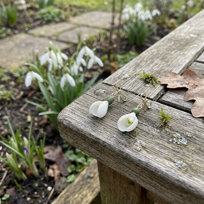 Auskaru glezna | Sniegpulkstenīši