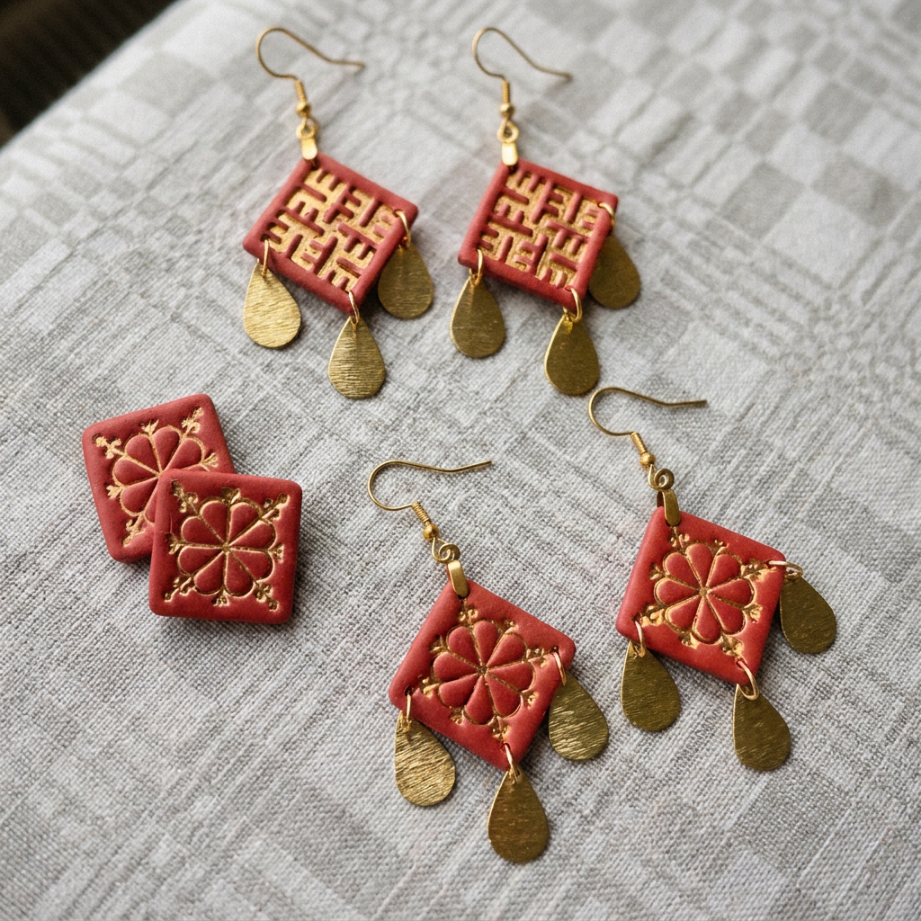 Auskari | Latvju zīme “Saulīte”