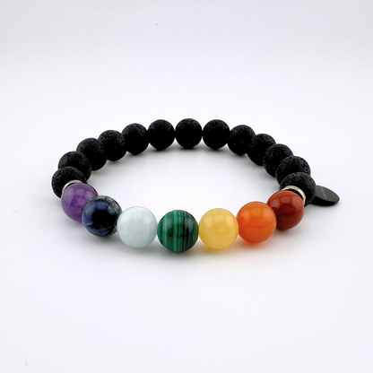 Seven chakra lava bracelet