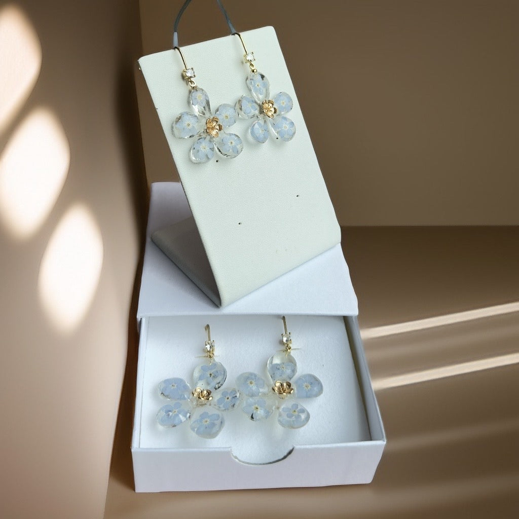 Zieda formas auskari “Neaizmirstulītes”