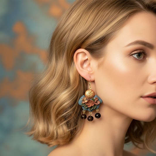 Auskaru glezna "Elegance” ar dūmakaino kvarcu