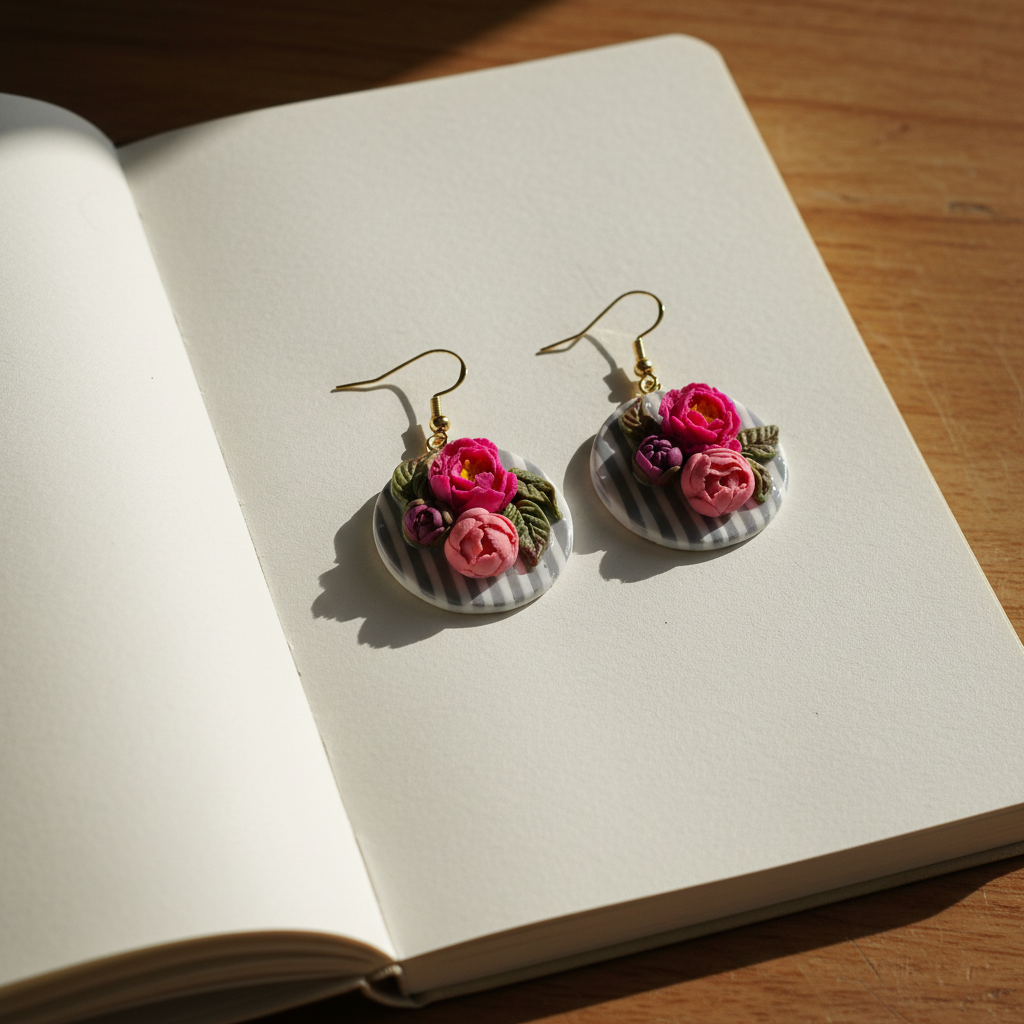 Auskaru glezna “Peonijas”