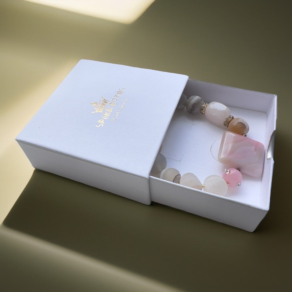 Aproce "Harmonija" | Ahāts un rozā kvarcs