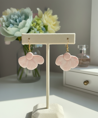 Auskaru glezna "Rozā ziediņš”