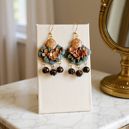 Auskaru glezna "Elegance” ar dūmakaino kvarcu