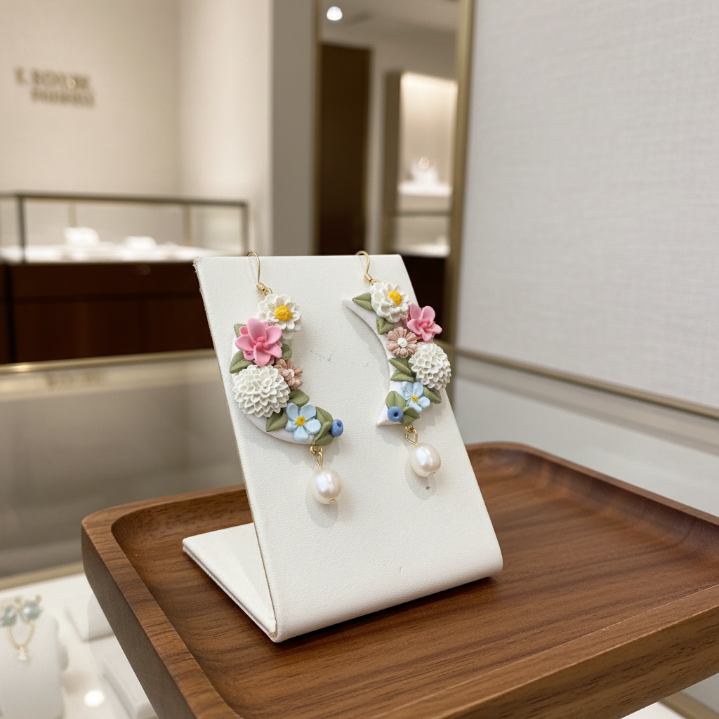 Auskaru glezna “Ziedu mēness”