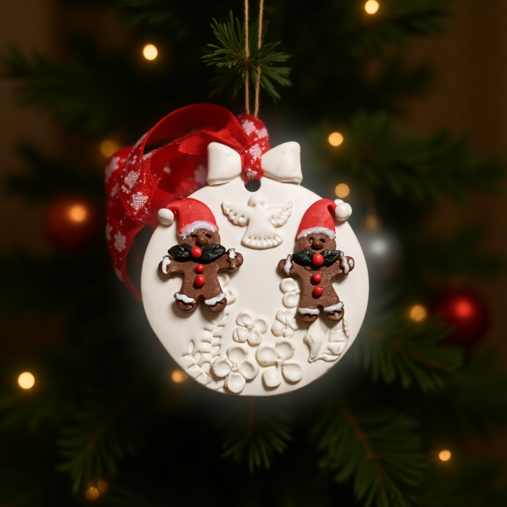 Ziemassvētku auskari dāvanai kopā ar eglīšu rotājumu | Piparkūku rūķītis