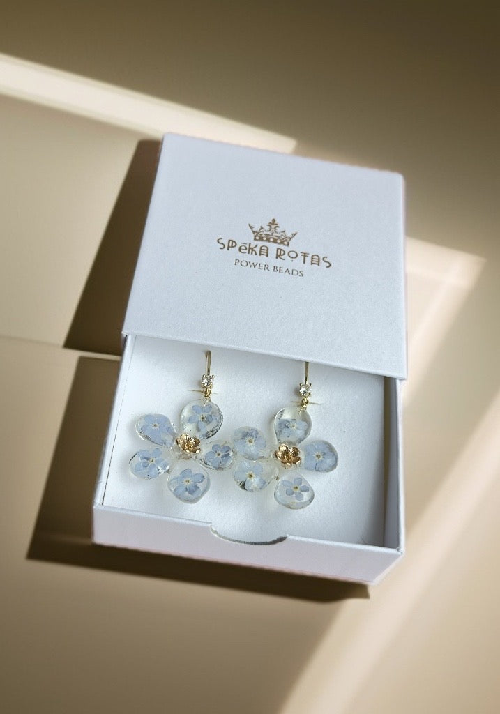 Zieda formas auskari “Neaizmirstulītes”