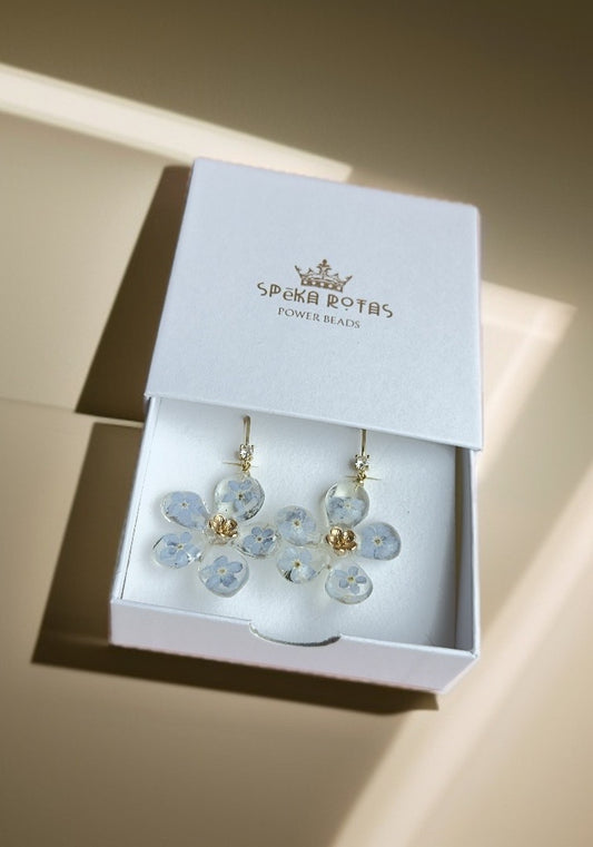 Zieda formas auskari “Neaizmirstulītes”