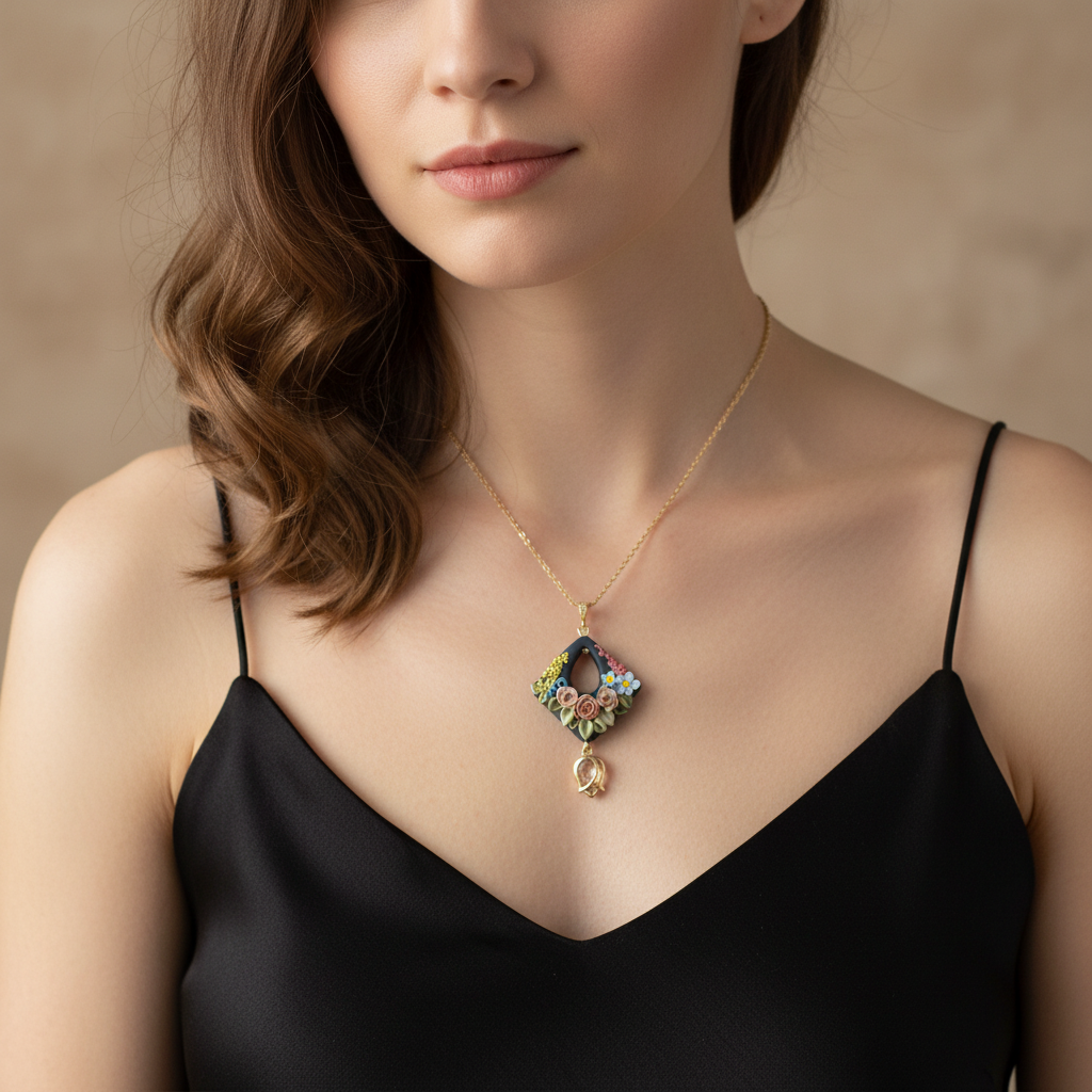 Kuloniņš “Ziedošā nakts” iedvesmojoties no Reičelas Roišas gleznām