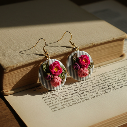 Auskaru glezna “Peonijas”