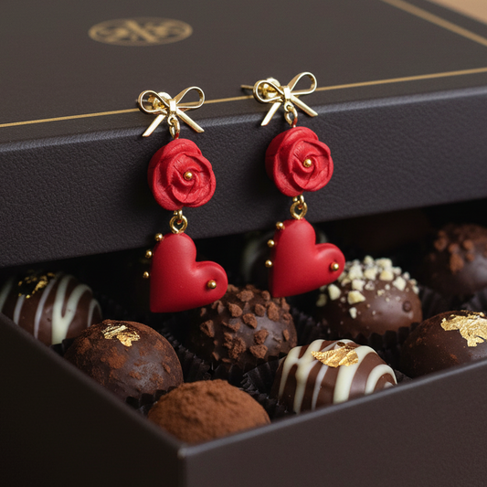 Sarkani auskari ar sirsniņu | Koķete