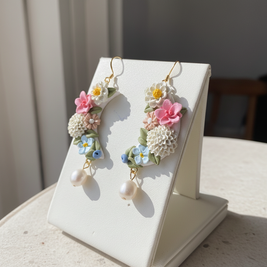 Auskaru glezna “Ziedu mēness”