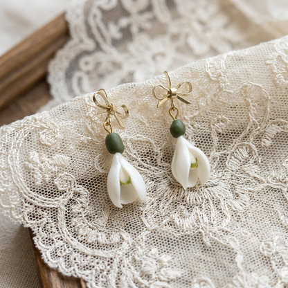 Auskaru glezna | Sniegpulkstenīši