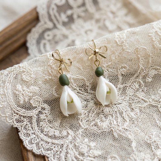 Auskaru glezna | Sniegpulkstenīši