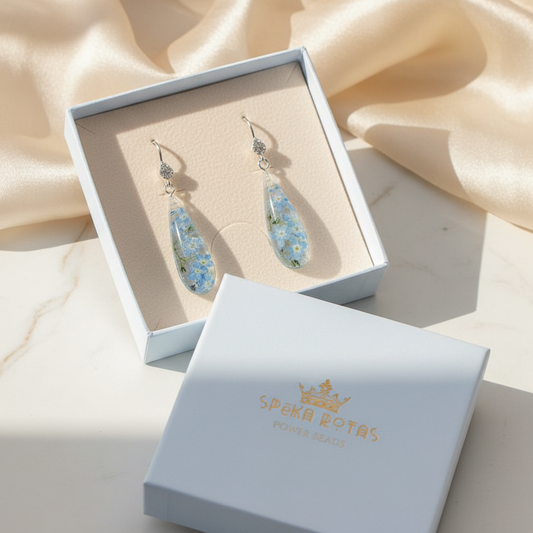 Garenie auskari “Neaizmirstulītes”