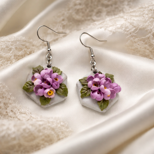 Auskaru glezna “Ceriņi”