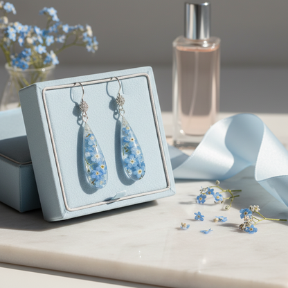 Garenie auskari “Neaizmirstulītes”