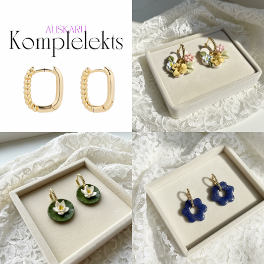 Trīs auskaru komplekts “Kolāža”