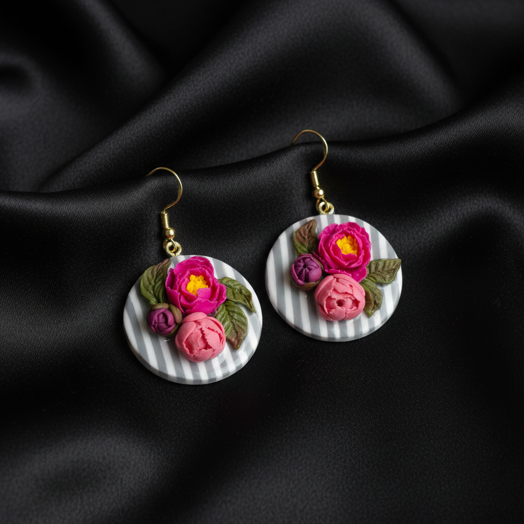 Auskaru glezna “Peonijas”