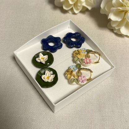 Trīs auskaru komplekts “Kolāža”