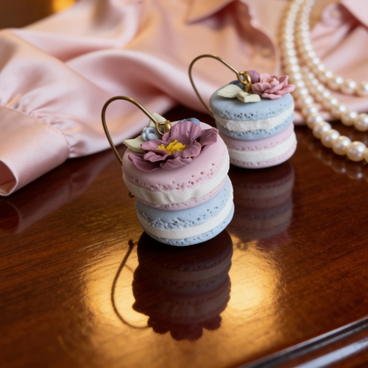 Auskaru glezna | Mazie Makarūni ar ziediem