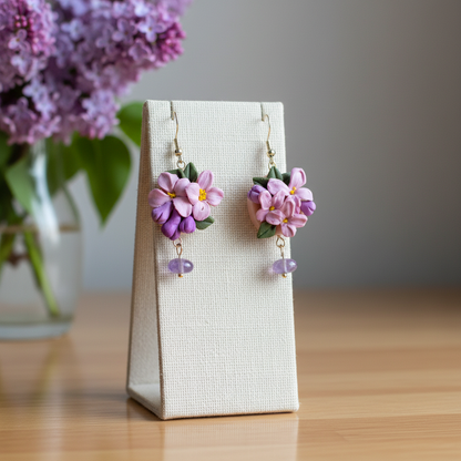 Auskaru glezna “Rozā Ceriņi”