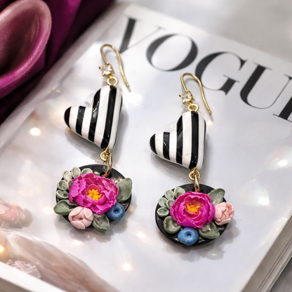 Auskaru glezna: Pojenes ar sirsniņām