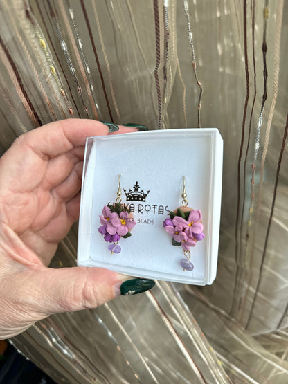 Auskaru glezna “Rozā Ceriņi”