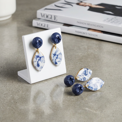 Auskaru glezna | Mellene ar porcelānu
