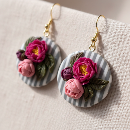 Auskaru glezna “Peonijas”