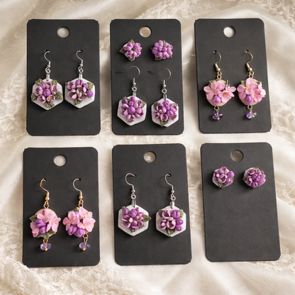 Auskaru glezna “Ceriņi”