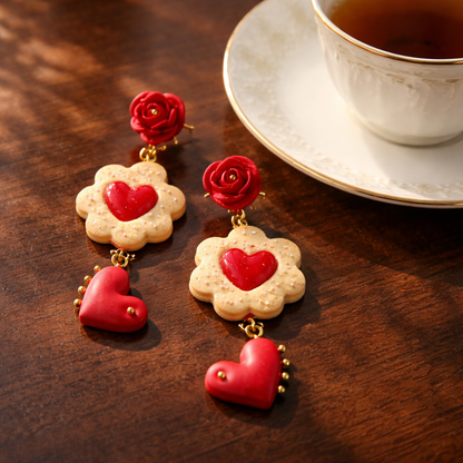 Auskaru glezna | Cepumi ar sirsniņu | Valentīndiena